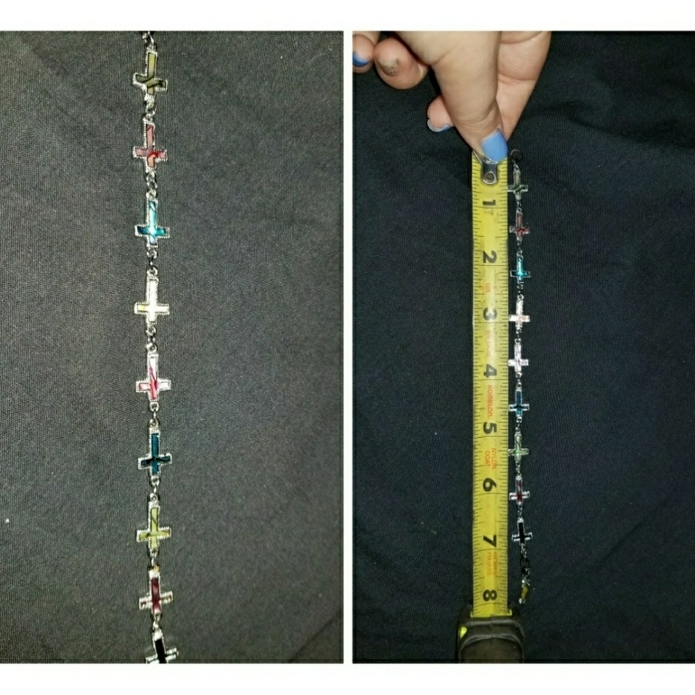Bundle cross and butterfly sterling silver bracelets